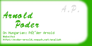 arnold poder business card